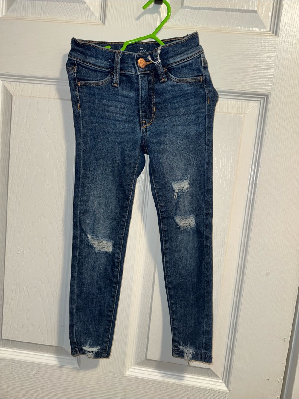 H&M Dark Blue Distressed Skinny Jeans